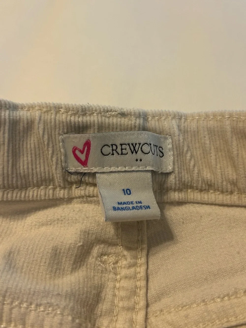 J. Crew Crewcuts Girls' Patch-Pocket Wide-Leg Corduroy Pant Size 10